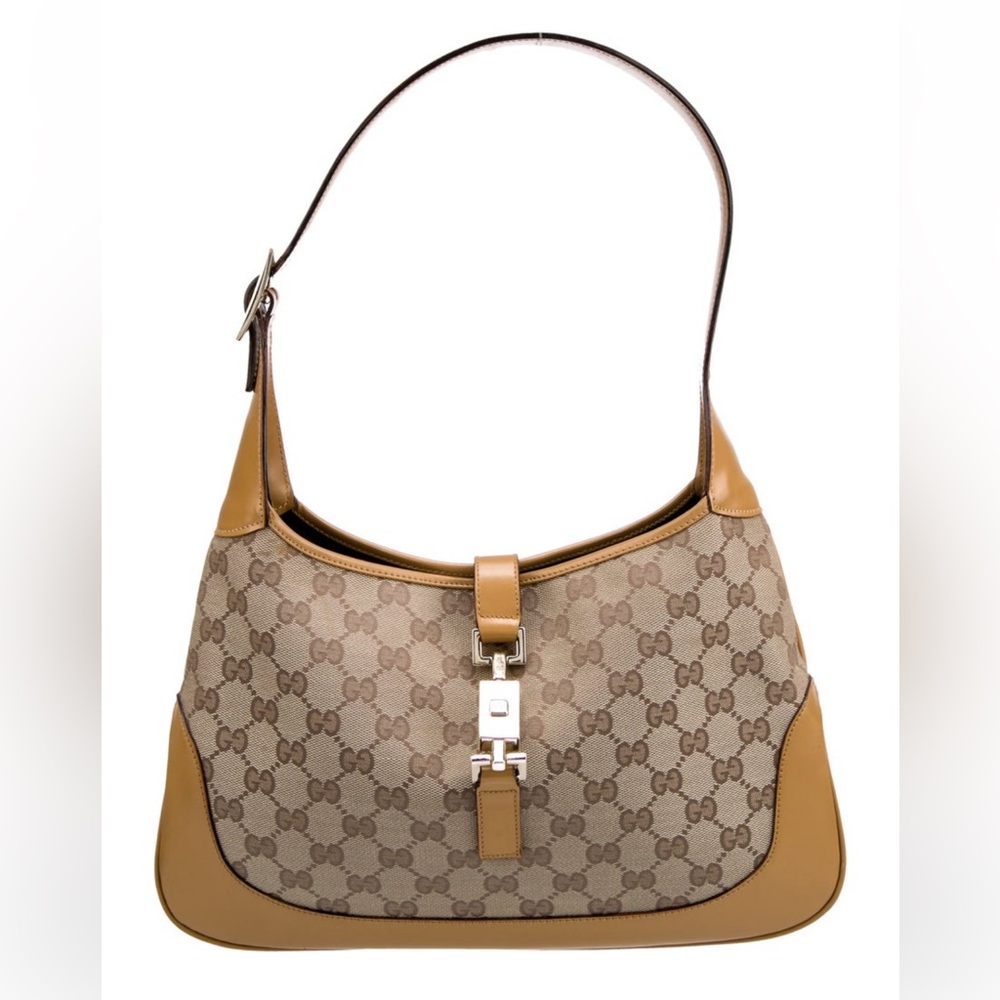 Rare vintage Gucci classic GG canvas Medium Jackie hobo bag in great condition